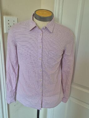 Merona Lavender/White Striped Button-Down Shirt